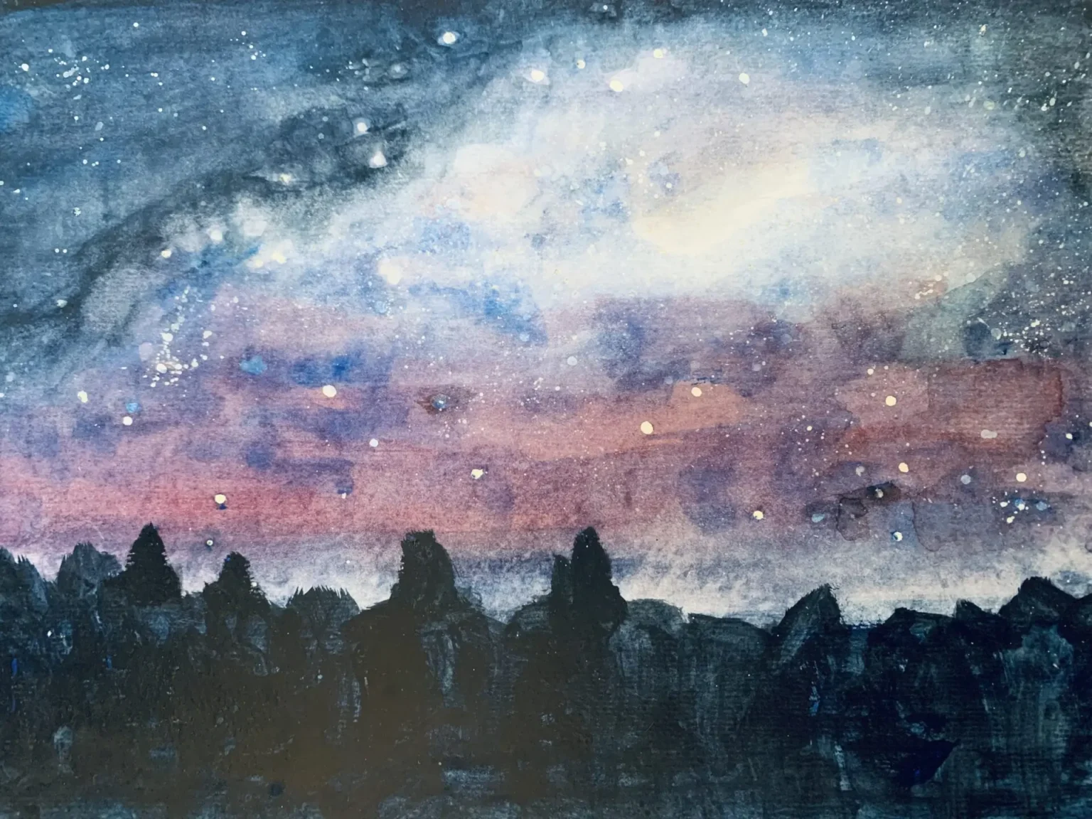 starry sky watercolor